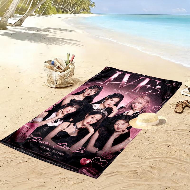 IVE poster Print Beach Towel, Large Soft Quick Dry Towel for Beach Camping Swimming