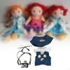 Dolls Suspender Pants with T Shirt Hat for 1517cm Dress up Girl 3Pcs Bear