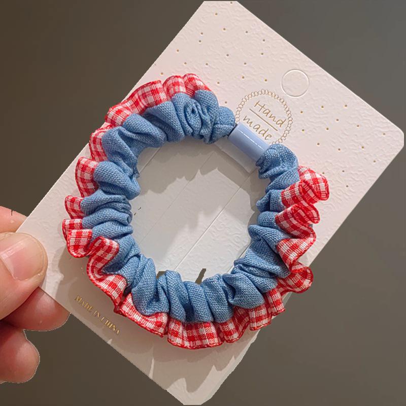 2025 Gumička do vlasů s krajkovým okrajem a sladkou vůní – Dámská gumička ve stylu tenkého střeva na drdoly a vlasové doplňky