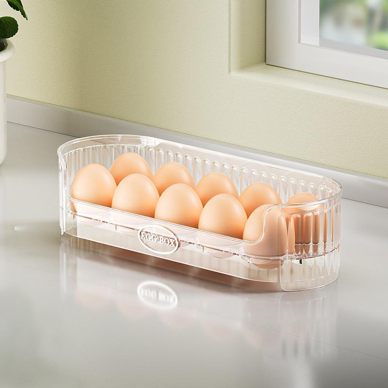 

Stackable Egg Storage Box, Special Egg Trough Fresh-keeping Box for Refrigerator Side Door, Kitchen Finishing Egg Tray Artifact