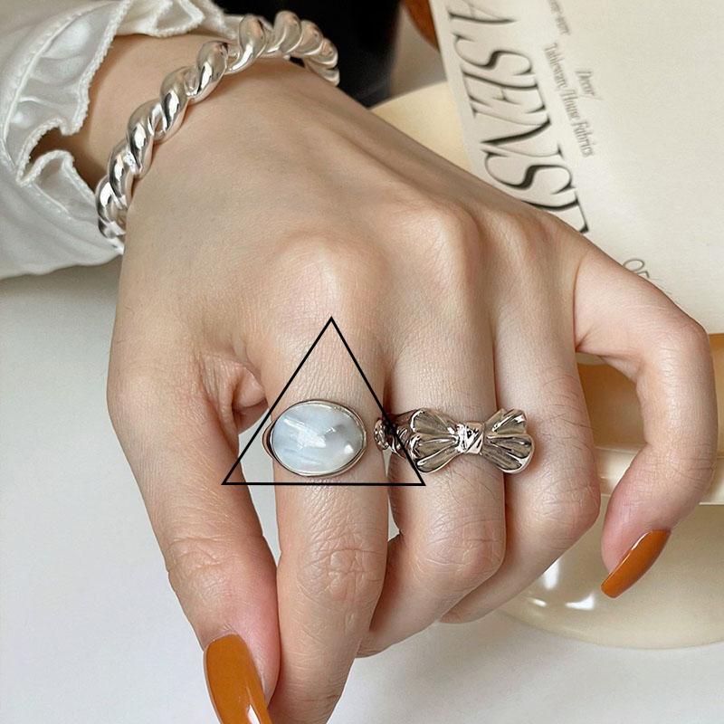 PANJBJ 925 Silver Stars Ring For Women Blue Crystal Opening Sweet Romance Irregular Versatile Jewelry Gift