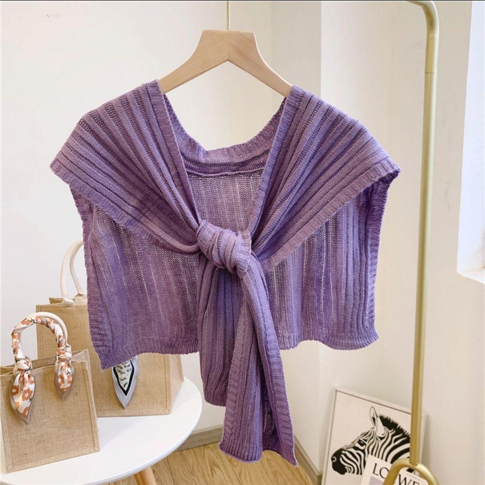 Shawl White Fake Collar Women Detachable Collars Warm Stripe Shoulder Wrap Knit False Collar Scarf Neckline Neckband Faux Col