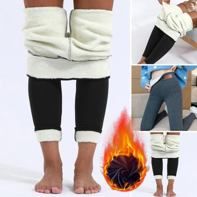 Kadın kış tayt kalın peluş astar sıcak elastik yüksek bel sıska sıkıştırma sıcak yumuşak düz renk külotlu iç çamaşırı Yoga ev tekstili pantolon