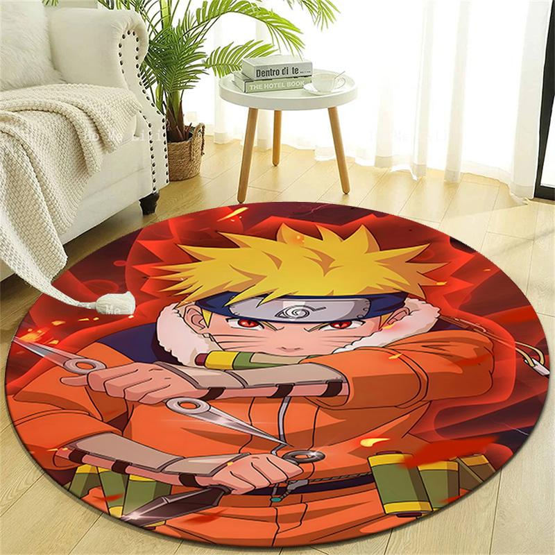 1pc NARUTO (5) Design Printed Area Round Carpet for Bedroom Living Room Home Decor Rugs Mat Non Slip Mat Rug for Bedside