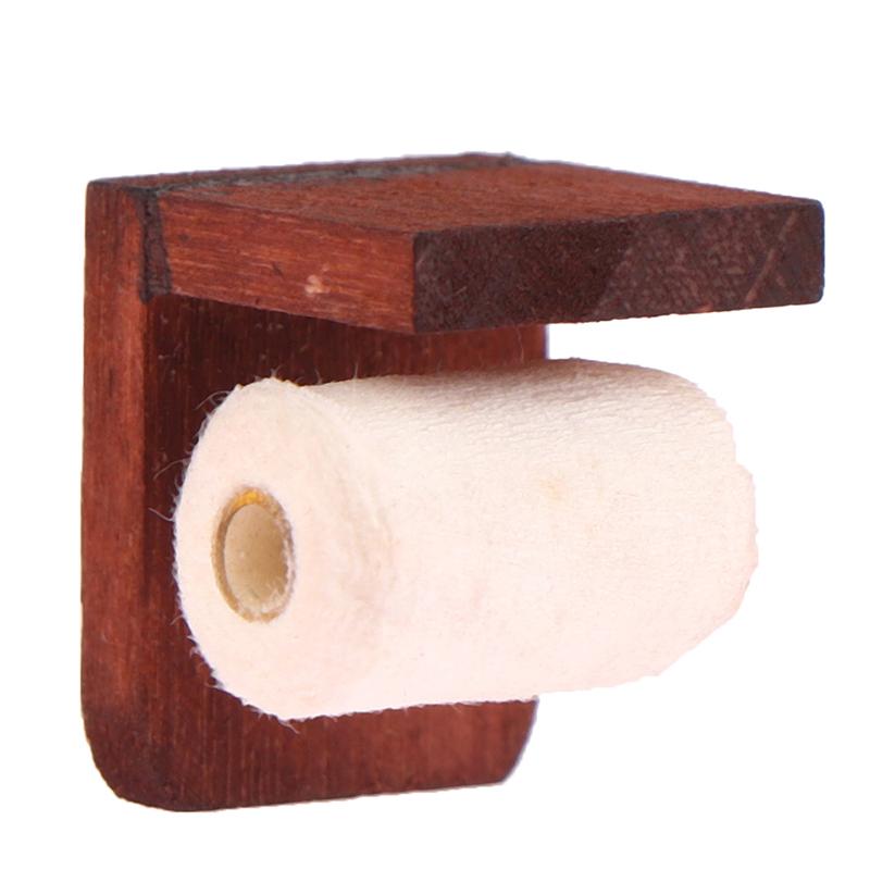 1:12 Dollhouse Miniature Tissue Paper Roll Paper With Stand Model Bathroom Decor Toy Doll House Accessories