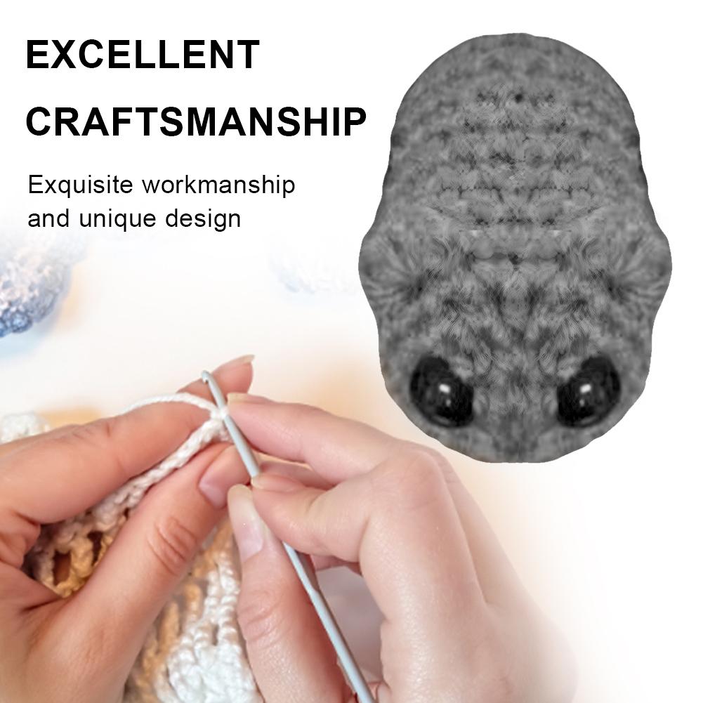 Cute Knitted Sad Hamster Doll Kawaii Girl Hamster Handmade Doll Cute Hamster Animal Plushie Keyring for Kids Gift