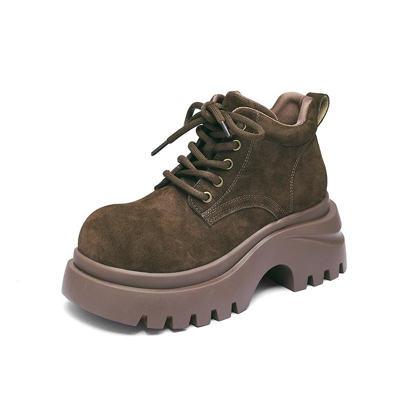Augustine platform Martin boots new winter brown short boots British style retro thin motorcycle boots