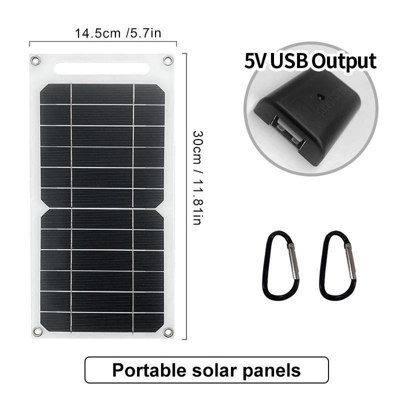 Flexible Solar USB Charger: 5V 2W-10W for Mobile Phones & Fans
