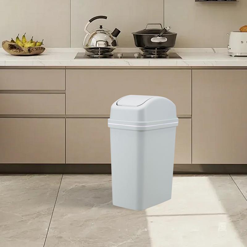 Swing Top Trash Can 10L Creative Trash Bin Tall Garbage Can Thickened Kitchen Waste Basket Leak-Proof Bathroom Garbage Bin