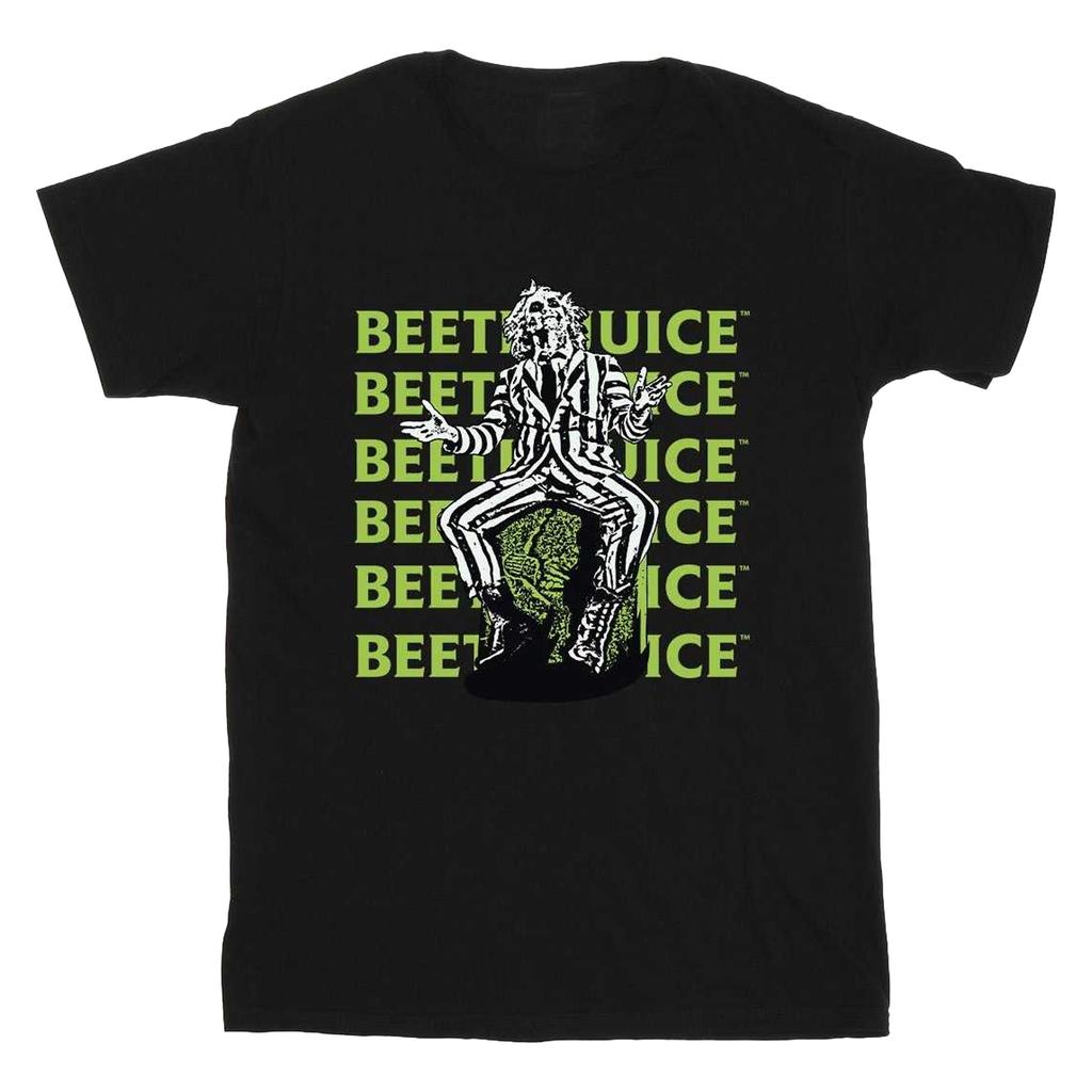 Beetlejuice Boys Pose Cotton Repeat Logo T-Shirt