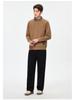 WOOG2005 Herren Pullover in Unifarbe, Fake-Zweiteiler mit Schichtkragen, Herbst/Winter 2025, Lockerer Freizeit-Strick