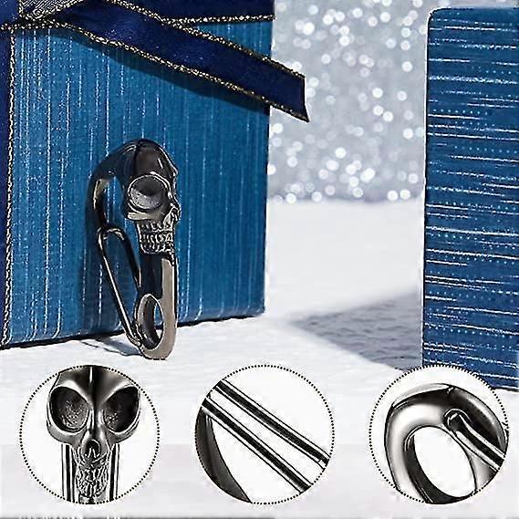 2 Pieces Skull Key Chain Skull Wallet Chain For Men Heavy Metal Skull Key Ring Skull Clasp Key Buckle