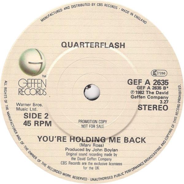 

7inch Record QUARTERFLASH Right Kind Of Love Youre Holding GEFA2635PROMO Geffen Records 1982 UK Rock Used