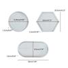 3Pcs Gemeotric Hexagonal Oval Round Coaster Mirror Silicone Resin Tray Molds