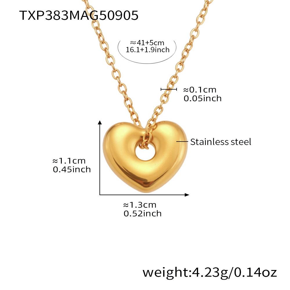 Heart Pendant Necklaces Hoop Earrings In Stainless Steel 18k Gold Plated Tiny Chain Necklace Charm Earring Jewelry Set For Women