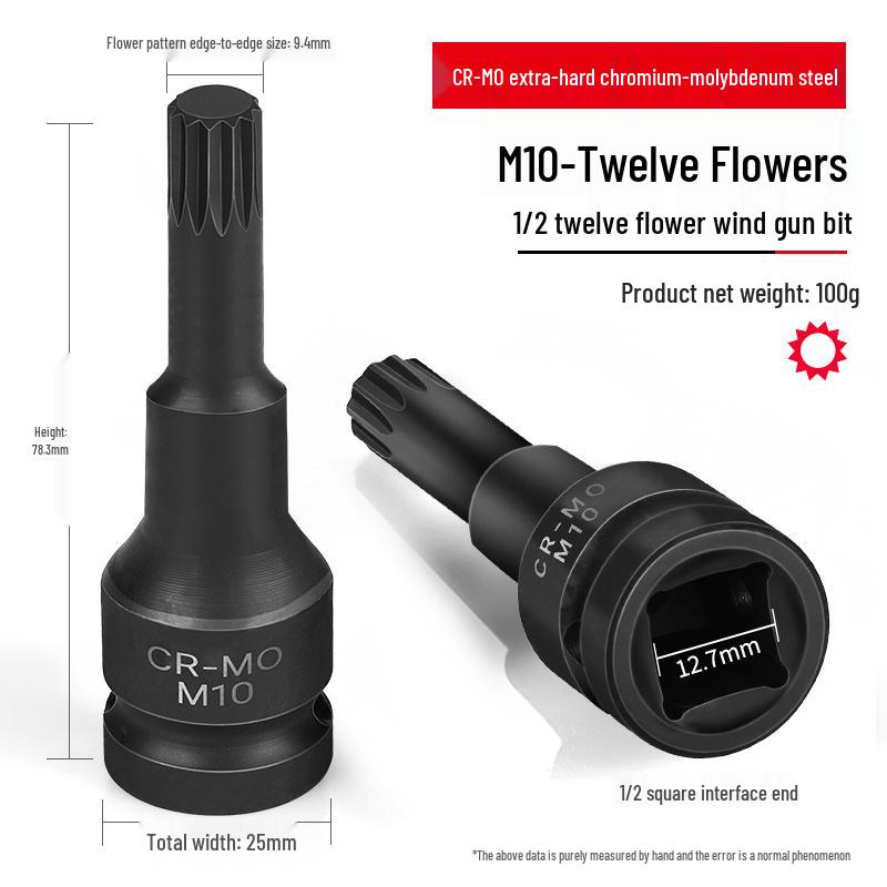 1/2'' Torx Impact Hex Bit Wrench with Magnetic Chrome Molybdenum Steel Head