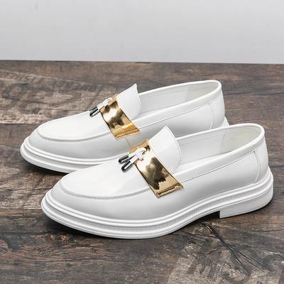Fashion Fashion White Leather Men Casual Shoes New Slip-on Men Shoes Italian Style Male Loafers Soft Flats Lightweight Moccasins for Man