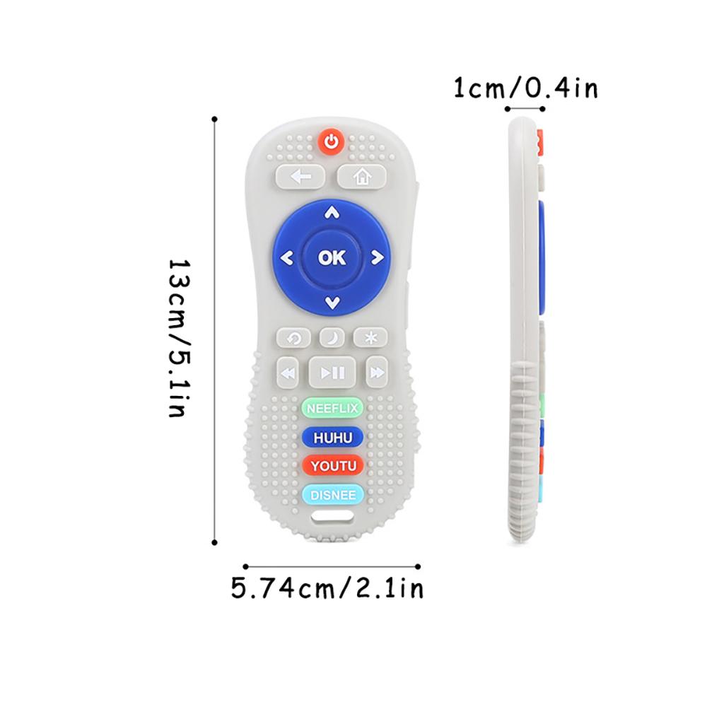 1 Pack Baby Silicone TV Remote Control Dental Gum Toy, Baby Anti-eating Hand Teething Stick Cartoon Chewing Gum Children's Toy