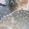 Xmas Tree Nail Stickers Embossed Nail Art Self-Adhesive Decals For Manicure Christmas Party Charm Nail Ornaments