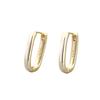 Boucles d'Oreilles Minimalistes Géométriques Ovales Carrées Lisses en Forme de U Bijoux Polyvalents de Tous les Jours Pour Femmes