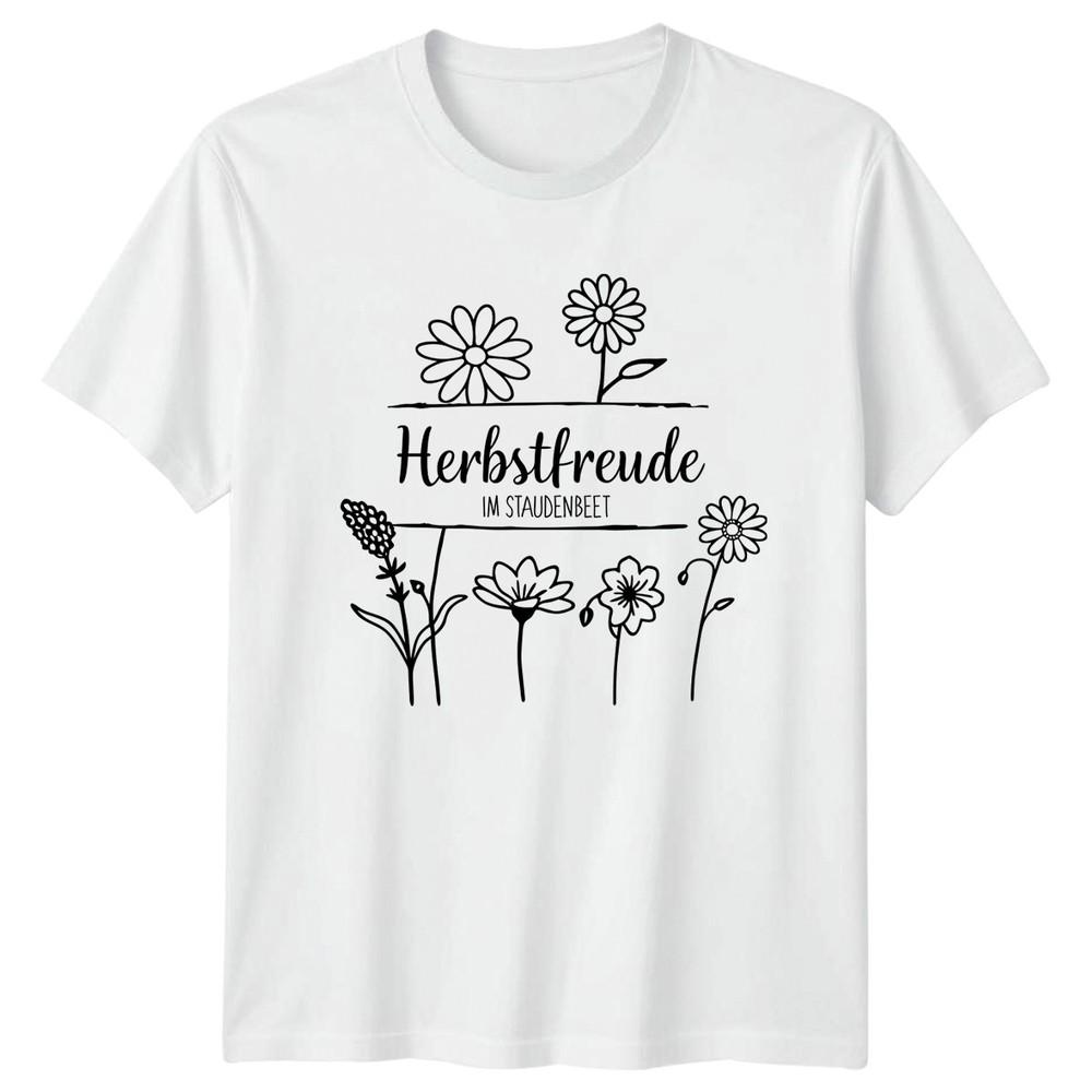 Herbstfreude Im Staudenbeet Unisexs TShirt Autumn Gardening Gift For Her S