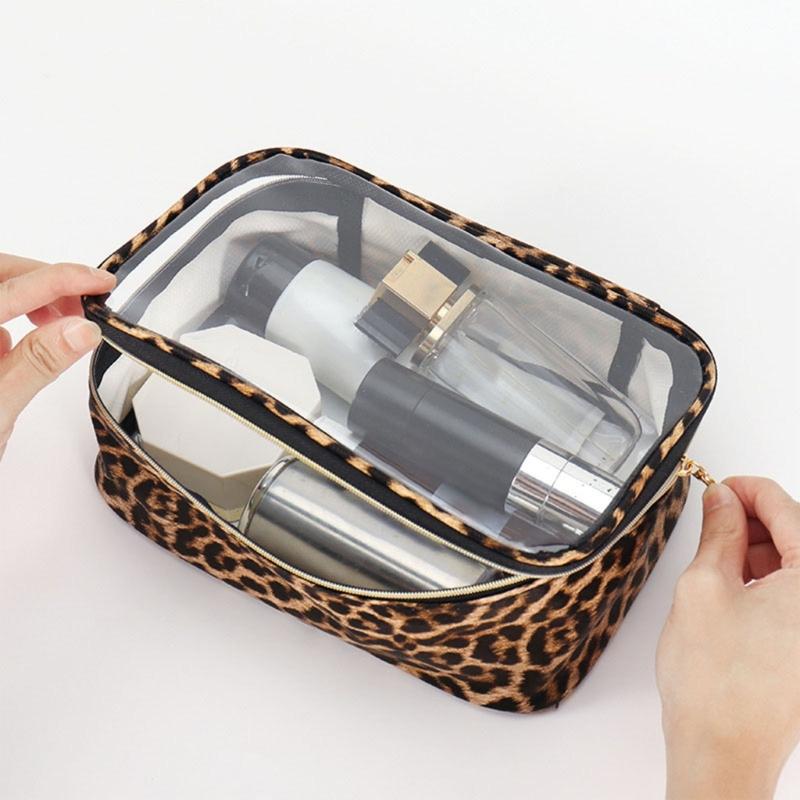 Portable Cosmetic Organizer Bag with Spacious Interior for Makeup Brushes for Beauty Enthusiasts and Frequent Traveler
