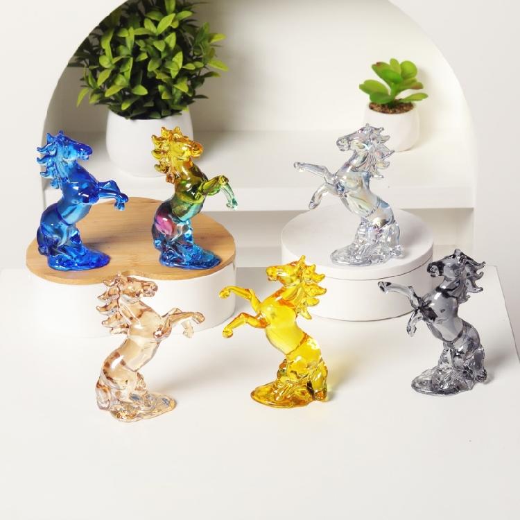 Figurina di Cavallo di Cristallo Statua di Cavallo in Vetro Fatta a Mano Figurina da Collezione Animale Fermacarte per Decorazioni da Tavolo per Casa e Ufficio