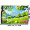1 Piece 2D Background Cloth. Embracing Spring. Fresh Grassland and Blooming Flowers Adorn the Background Cloth.