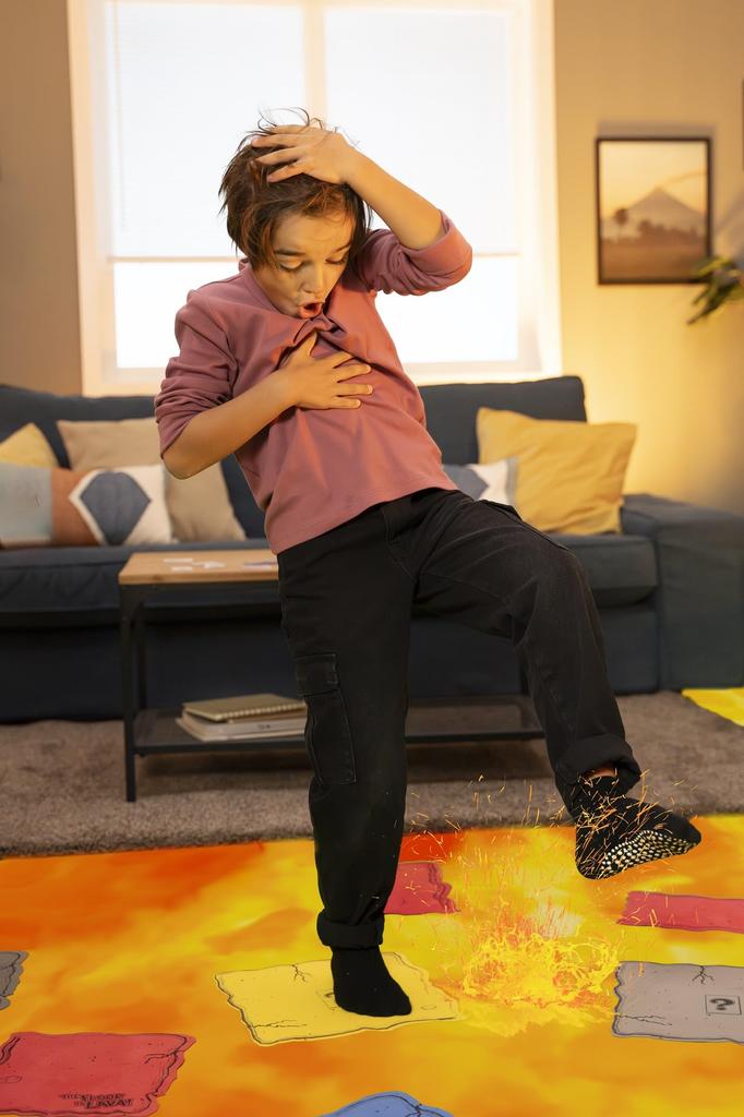 Endless Games 632468005251 The Floor is Lava Interactive Board Game for Kids and Adults Fun and Family Play Promotes Physical Activi (Ages 5+) Party,