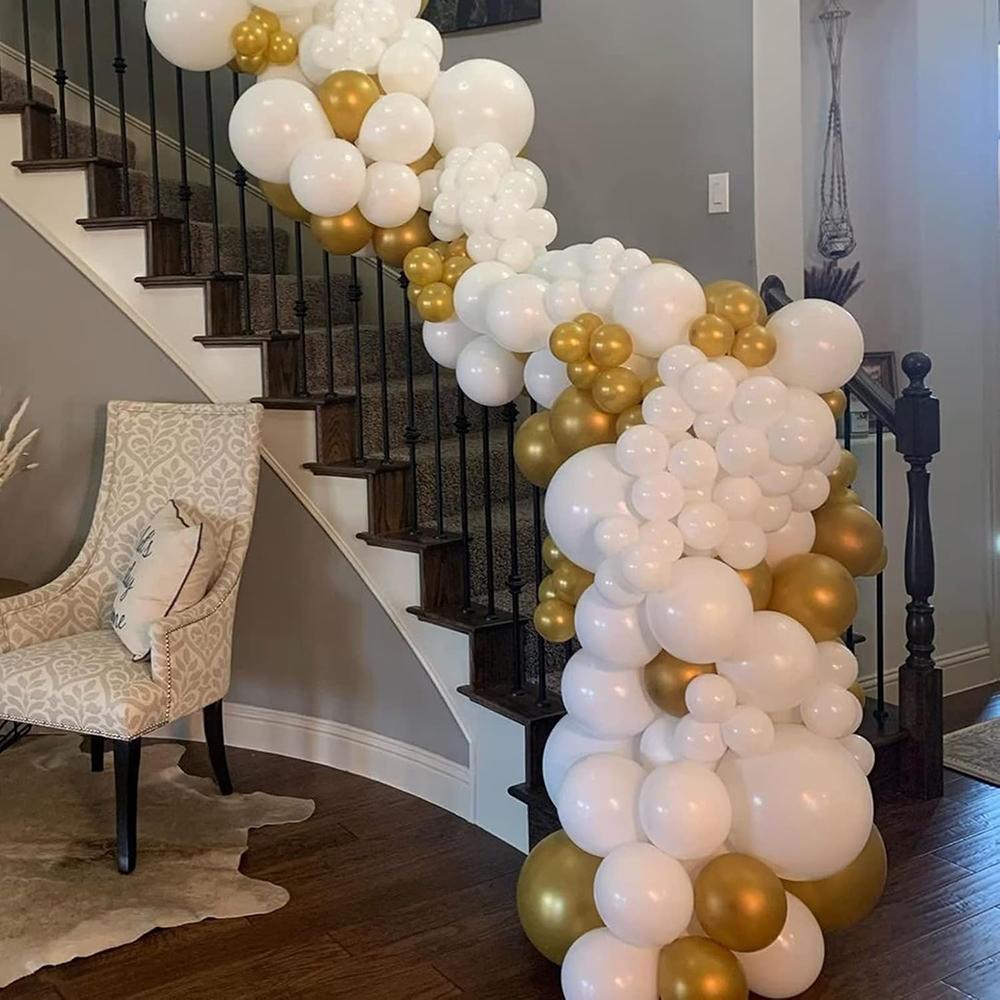 109pcs Wedding Balloons Garland White Gold Balloon Arch Kit Wedding Anniversary Bridal Shower Birthday Party Decoration Globos