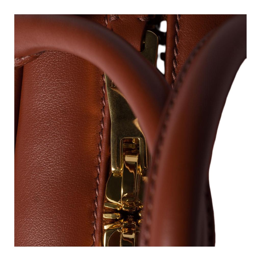 Bolso de hombro único de cuero serie Arcadie MIU MIU con logotipo metálico grabado para mujer color óxido