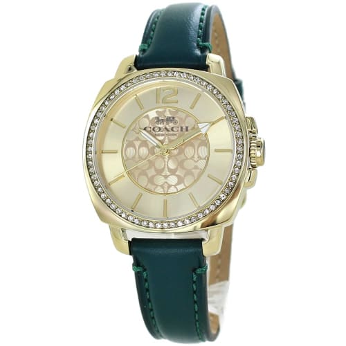 

Женские кожаные часы Coach с зеленым кожаным ремешком 14503982