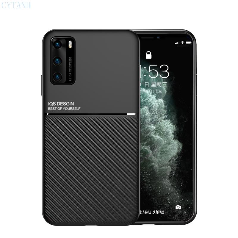 Car Magnetic Holder Case For Huawei P40 ANA-AN00 ANA-TN00 ANA-NX9 ANA-LX4 Soft Silicone Shockproof Coque Cover For Huawei P40