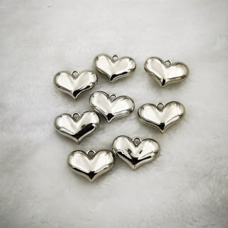 10/20xElegant Heart Pendant for Choker Necklace Making Earring Bead for DIY Necklace Jewelry Making Pendant with Hole