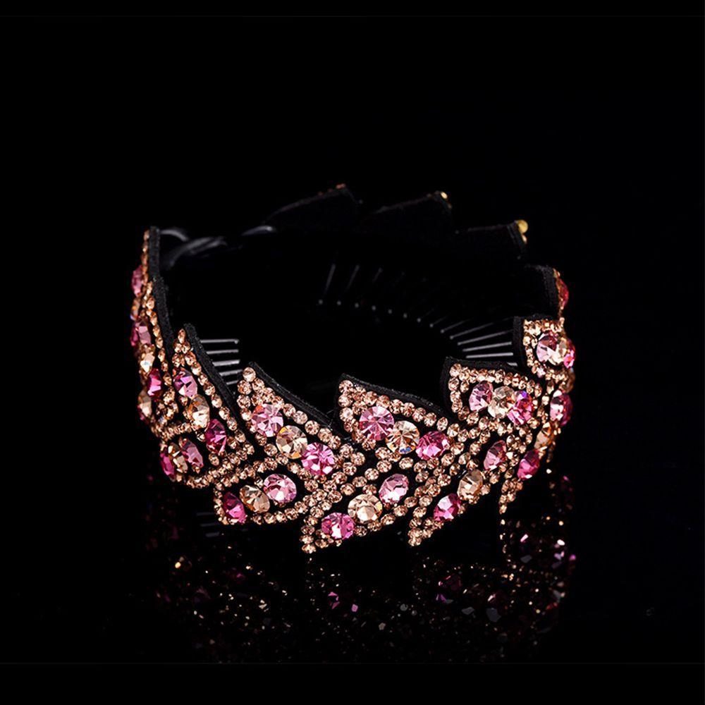 Rhinestone Women Hair Accessories Floral Leaves Hair Claw Bird Nest Twist Clip Bun Maker Headwear
