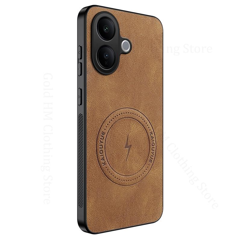 Leather Soft Bumper Phone Back Case For vivo V60 V50 Lite Magnetic Magsafing Protective Cover For VIVO Y21D Y31 5G For Magsafe