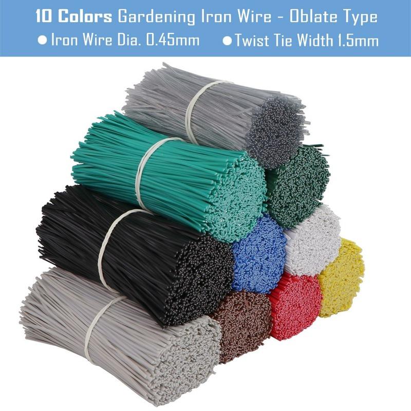 1000PCS 10cm Gardening Cable Ties Iron Wire Twist Tie for Flower Plant Climbing Vines Multifunction Coated Fix Strings