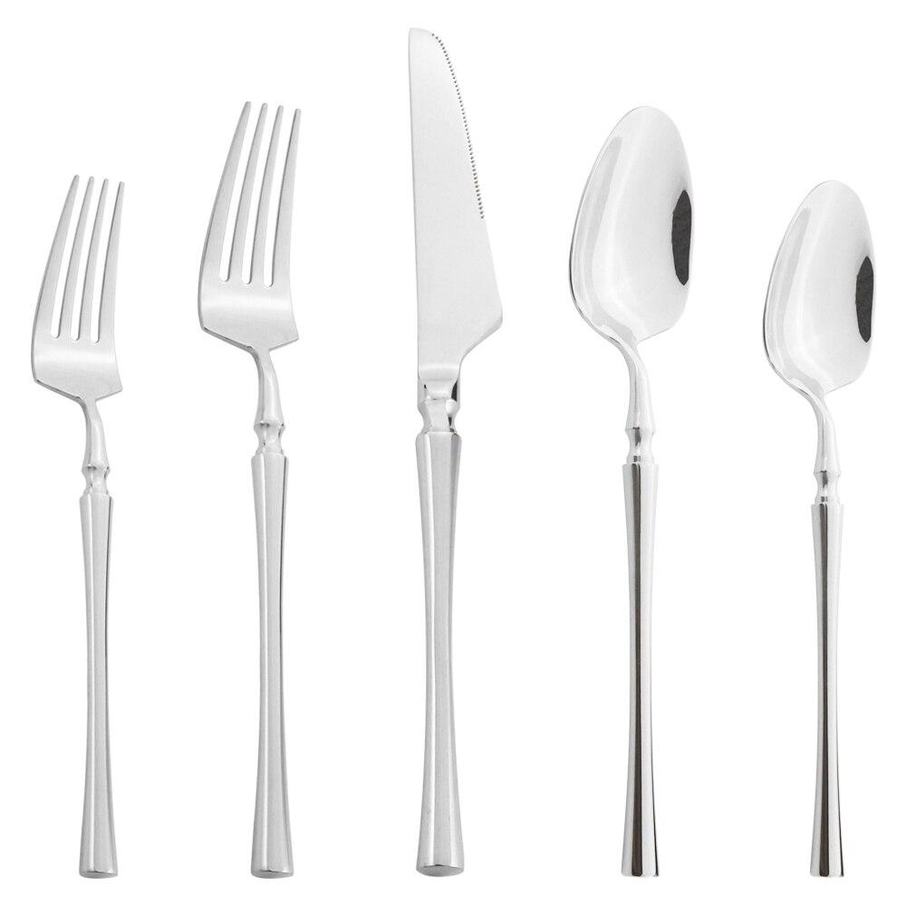 Dessert Fork Coffee Spoon Dinnerware Set Mirror 304 Stainless Steel Cutlery Set Tableware Family Party Kitchen Silverware