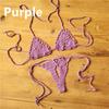 Handmade Crochet Mini Bikini Set, Beach Micro-swimsuit, Sexy Sunbathing Swimsuit