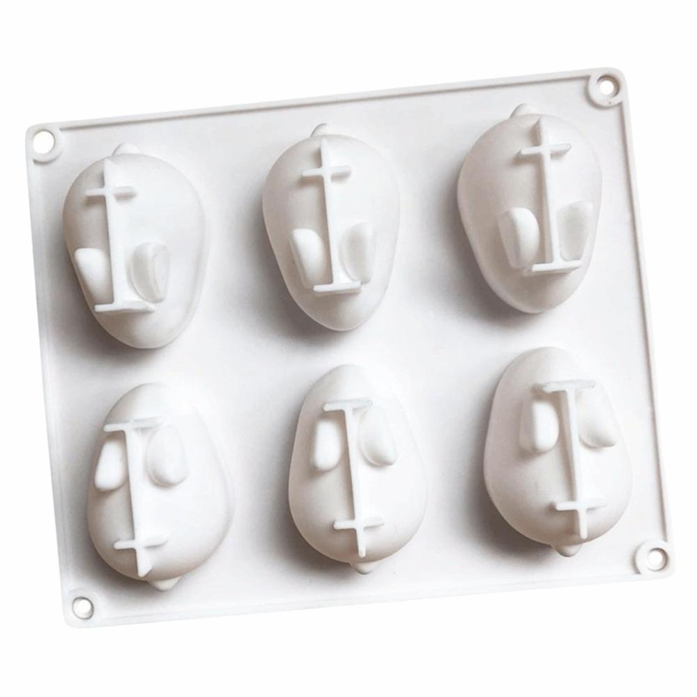 Silicone 3D Rabbit Cake Molds Bunny 6 Cavity Silicone Mousse Cake Mould DIY Non Stick Dessert Baking Tools Birthday Party