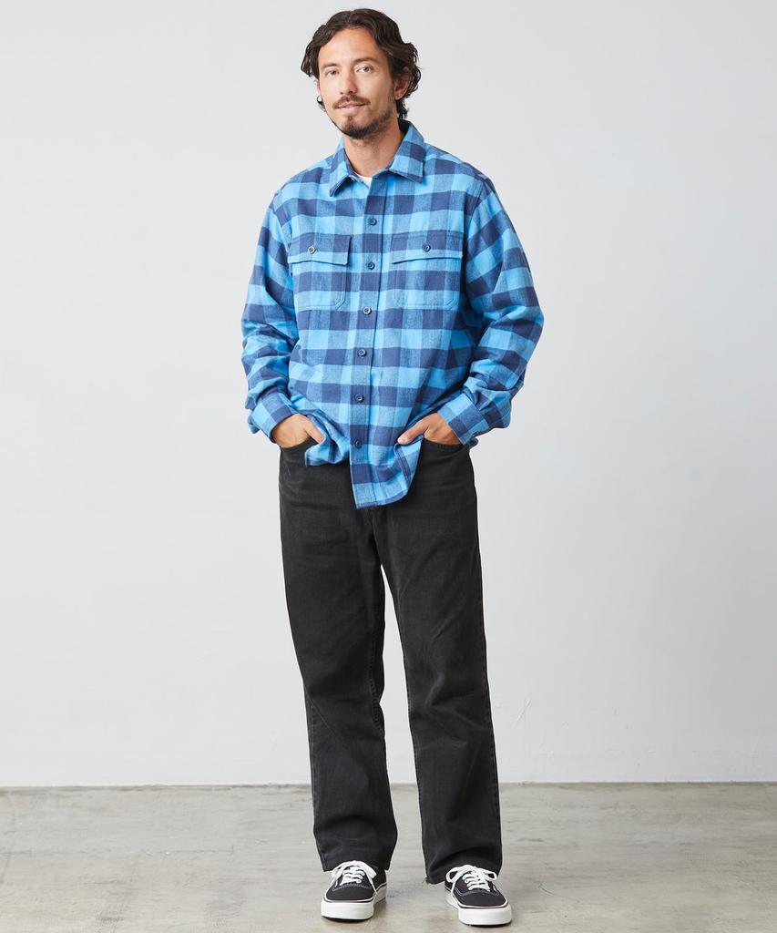 Shammy Kariert Japanische Passform L Blue Ridge Blau 1000194919 [LL Bean] Herrenhemd,