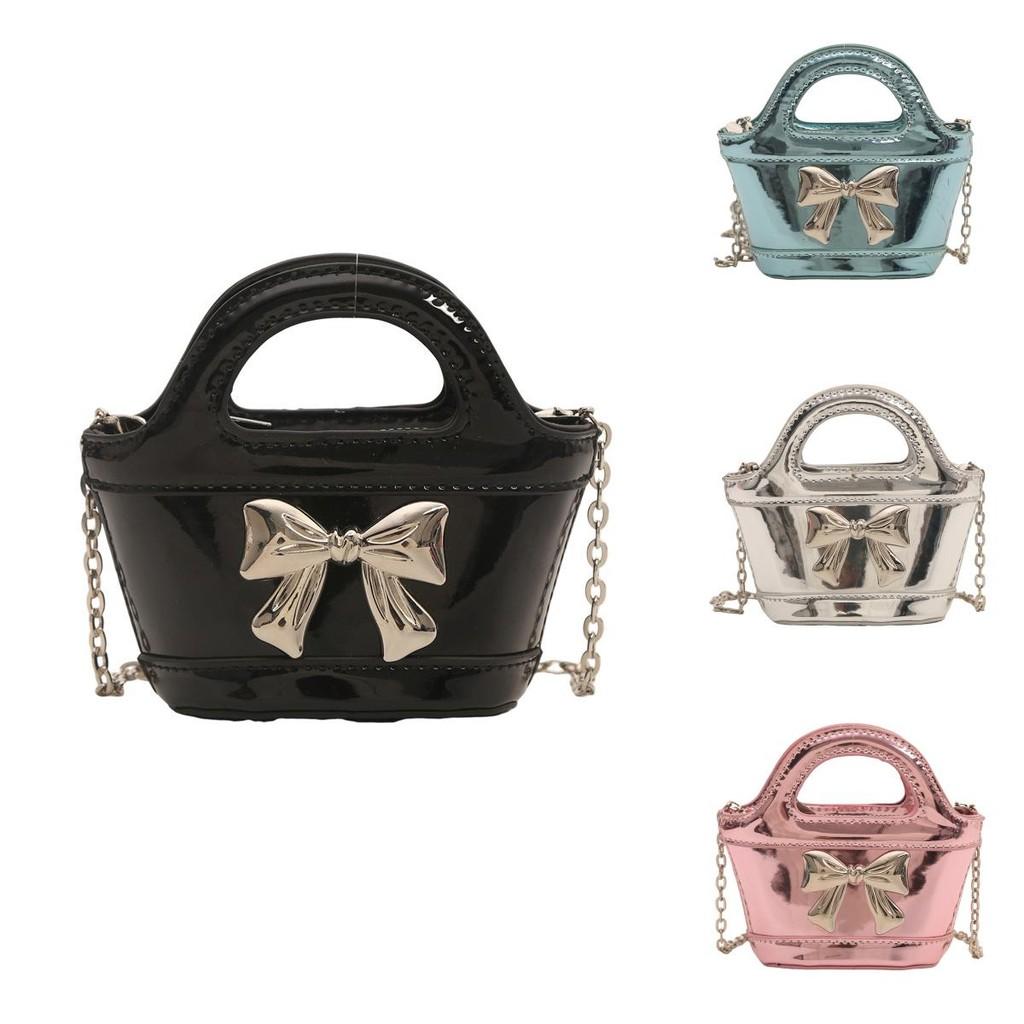 Laser Bag Childrens Bow Pairing With Trendy Chain Decoration For Go Out Play To