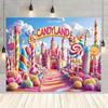 1 Piece of 2D Flat Banner - 2D Colored Seaside Castle Background Banner Decoration, Suitable As a Background for Family Photos