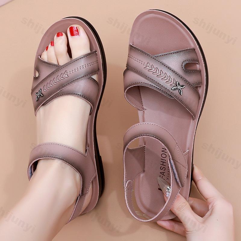 Damen Keilsandalen rutschfest Sommer Schmetterling Mutter Sandalen Slingback Sandalen Einfarbig Leichtgewichtige Freizeitschuhe Größe 35-41