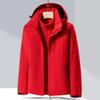 Men's and Women's Windproof 3-in-1 Detachable Jacket Set: Fleece-Lined, Waterproof, Breathable, Perfect for Mountaineering.