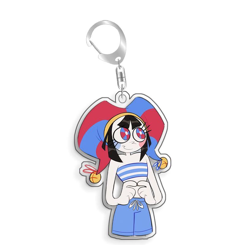 For The Amazing Digital Circus Pomni Jax Ragatha Kinger Caine Acrylic selfmade cute Cartoon Anime Keychain Pendant Toy gift 5cm