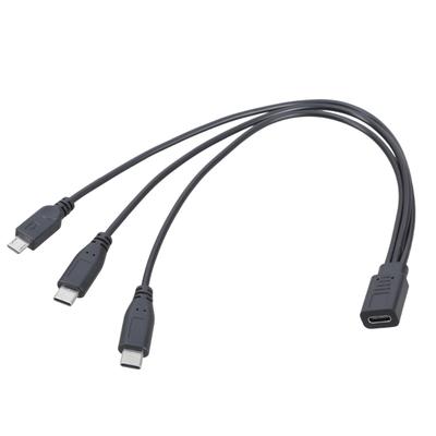 USB C Buchse zu 2x Typ-C 5-Pin USB Stecker Splitterkabel Ladeadapterkabel für Telefon Tablet (Nur zum Laden)
