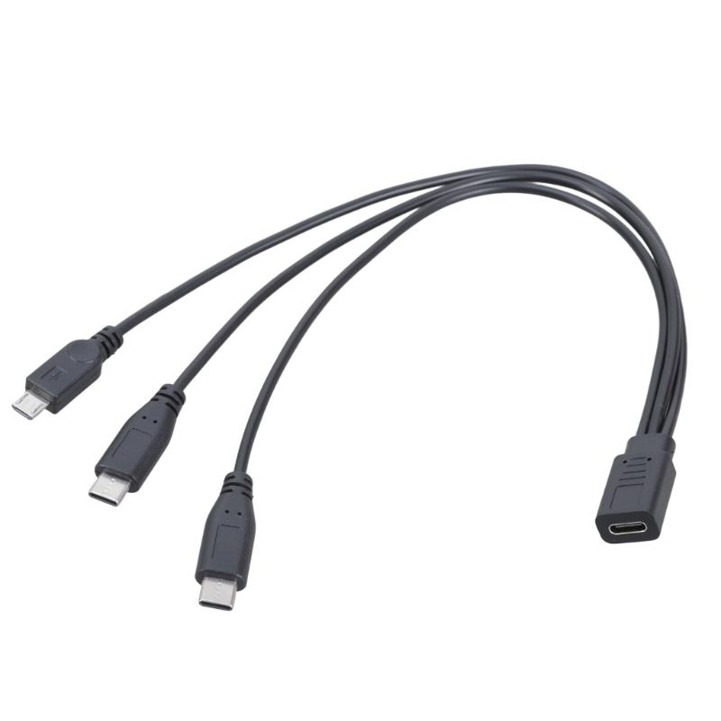 

USB C Female to 2 Type-C 5Pin USB Male Splitter Cable Charging Adapter Cord Cable for Phone Tablet (Only for Charging) 1
