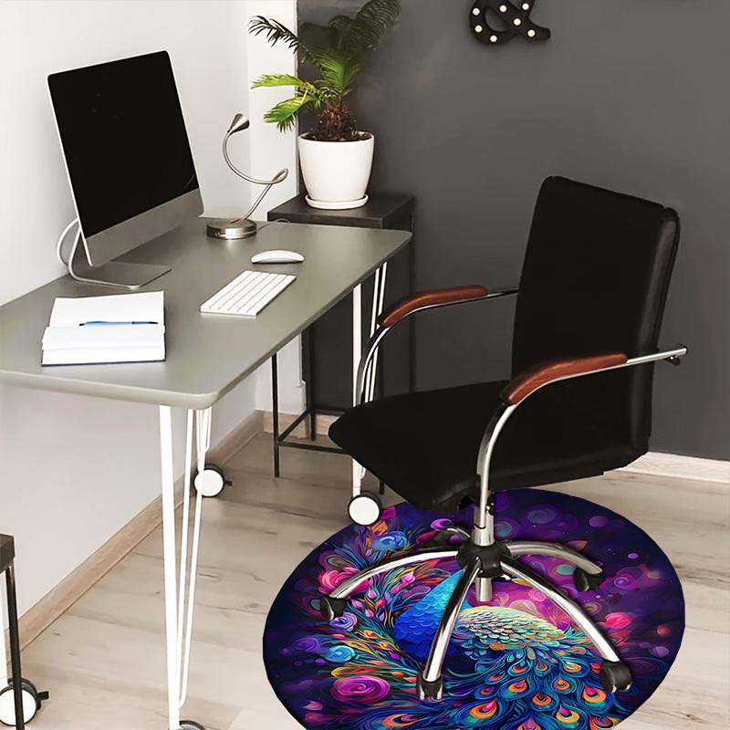 

1pc Office Carpet Chair Mats Colorful Peacock Floral Background Perfect for Decorating Office Chairss, Or Bedrooms.YDT547 80cm by 80cm