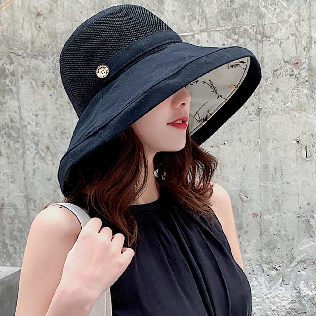 Women's Sunshade Hat Portable Folding Wide-brimmed Hat For Travel Camping Fishing Spring Summer UV Resistant Large Eave Hat